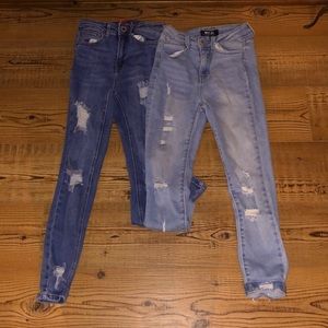 Wax Jean, dark and light washed ripped skinny jeans